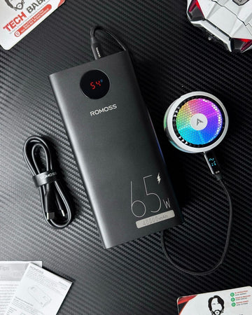 ROMOSS PEA40 Pro 40000mAh 65W Power Bank | Run Cooling Fan + Fast Charge | Lowest Price Pakistan