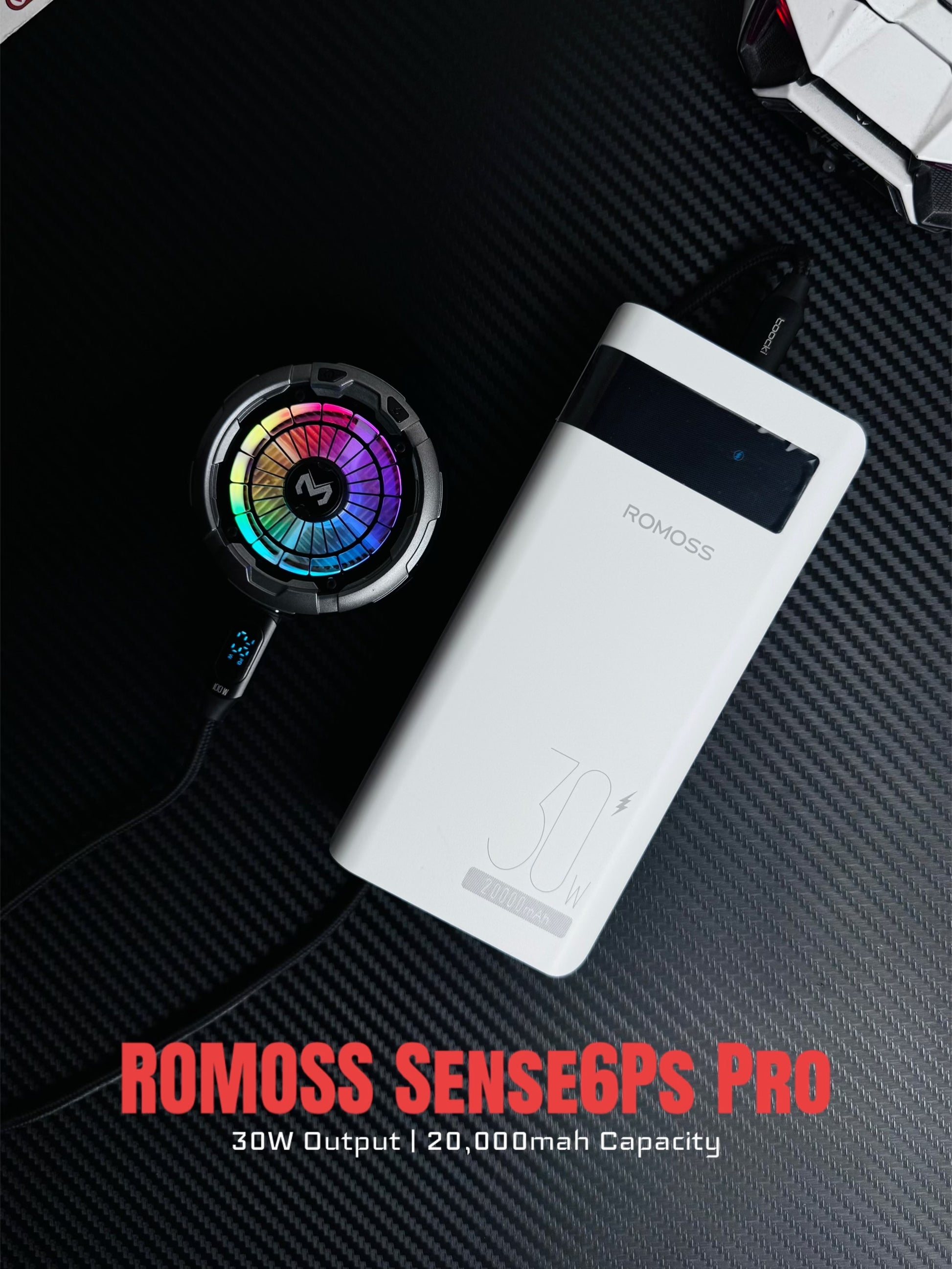 ROMOSS Sense 6Ps Pro Powerbank Running at 30W Max Power with Pubg cooling Fan, The Best Powerbank for Cooling Fan in 5,000 Budget
