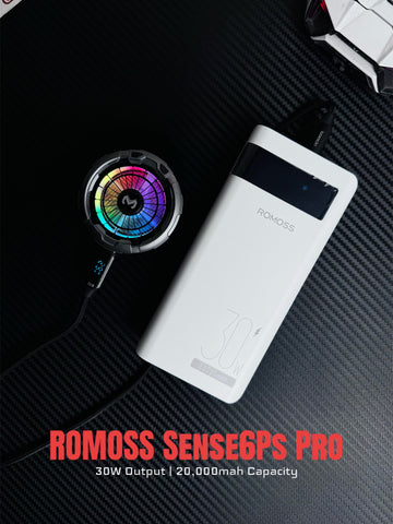 ROMOSS Sense 6Ps Pro Powerbank Running at 30W Max Power with Pubg cooling Fan, The Best Powerbank for Cooling Fan in 5,000 Budget