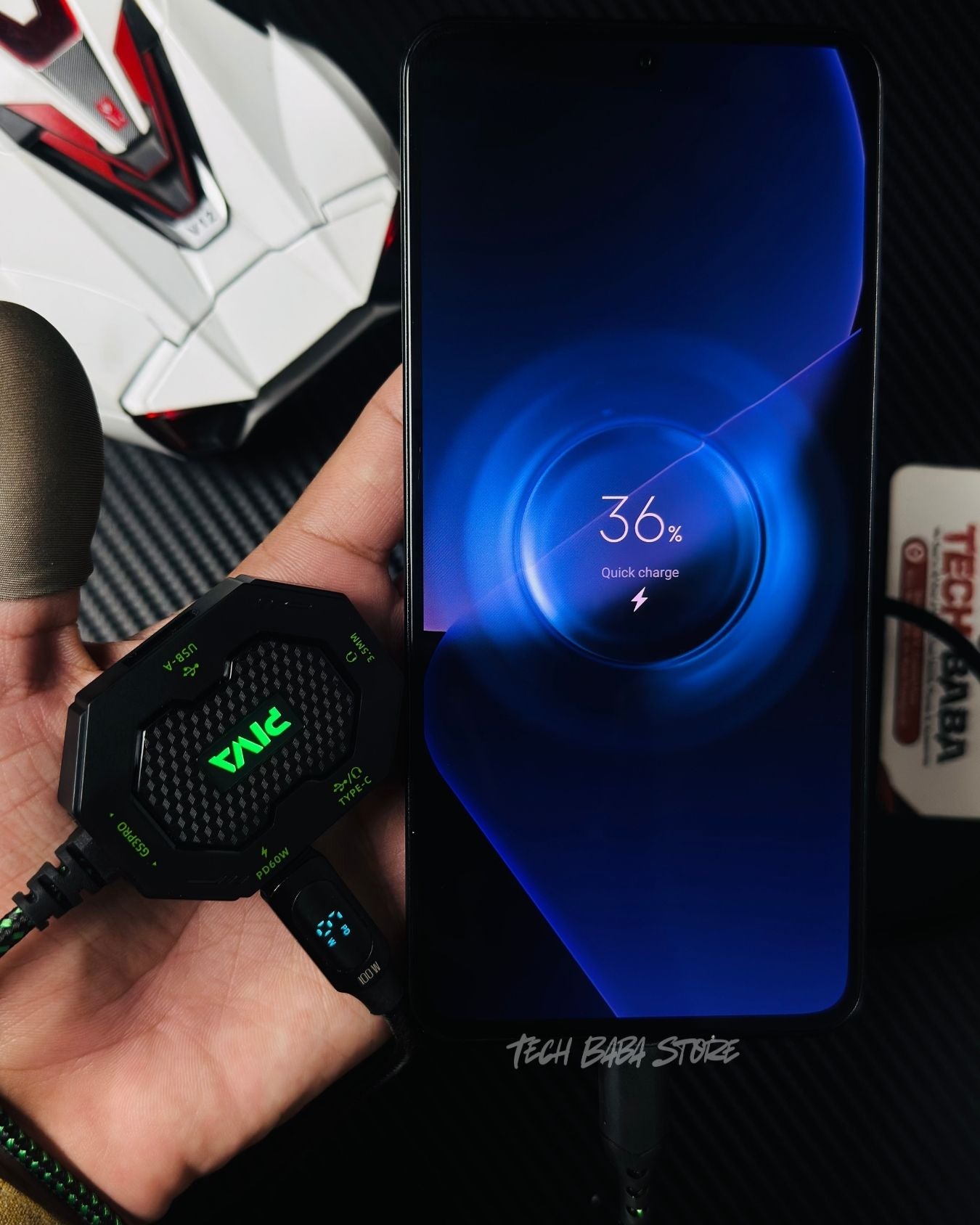 Piva GS3 Pro Type-C 4-in-1 Gaming Splitter — 60W Charging + 32-Bit DAC Audio | Best PUBG Splitter Pakistan