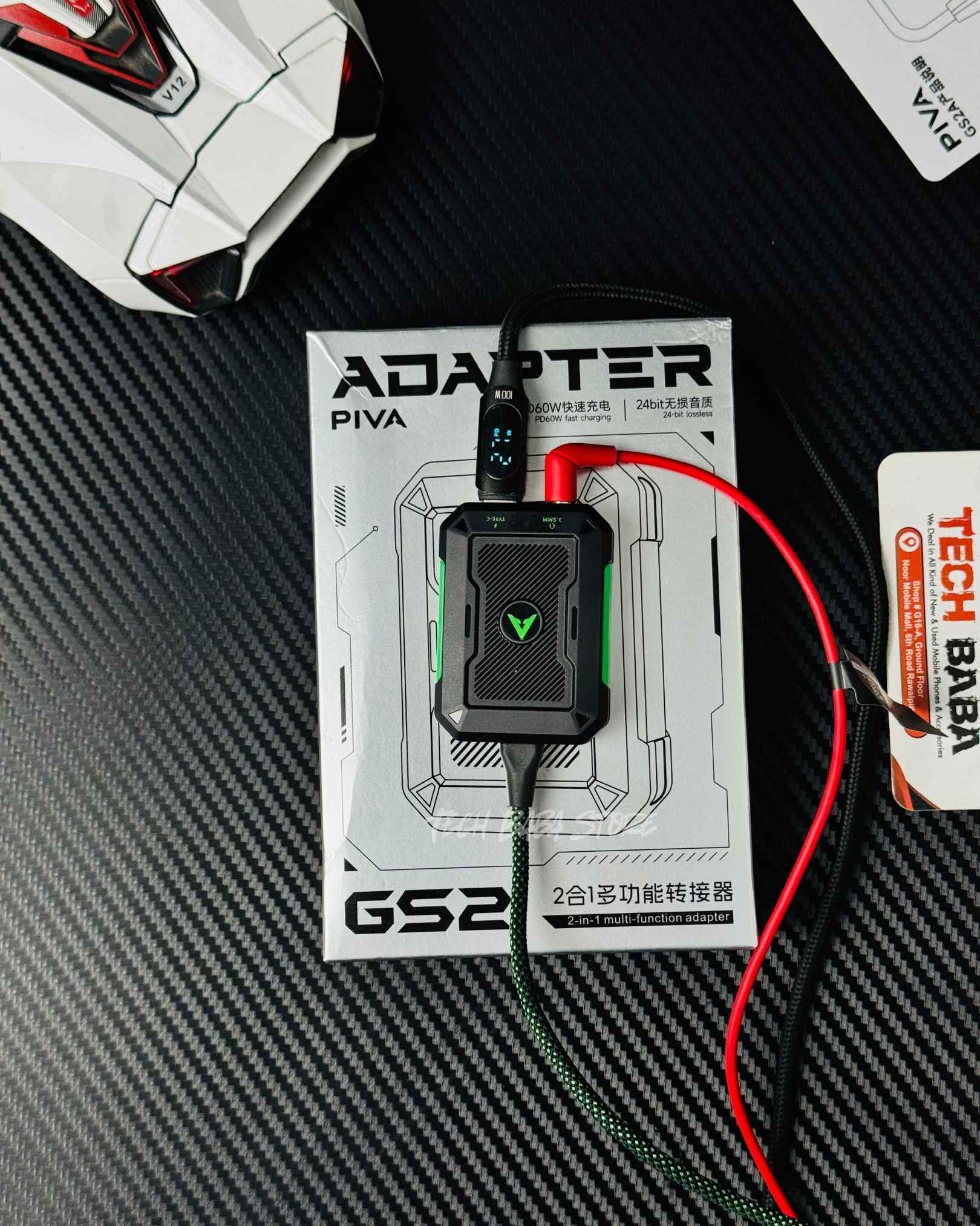 Piva GS2 2-in-1 Type C to 3.5mm Gaming Splitter | 60W PD Fast Charge & Zero Delay Audio for PUBG Mobile