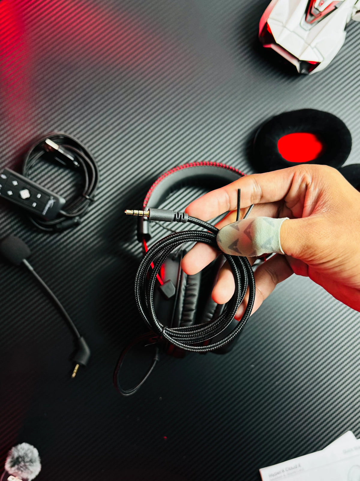 Picture of HyperX Cloud II Wired Gaming Headset's 3.5mm Jack with cable- Picture by TechBabaStore.pk