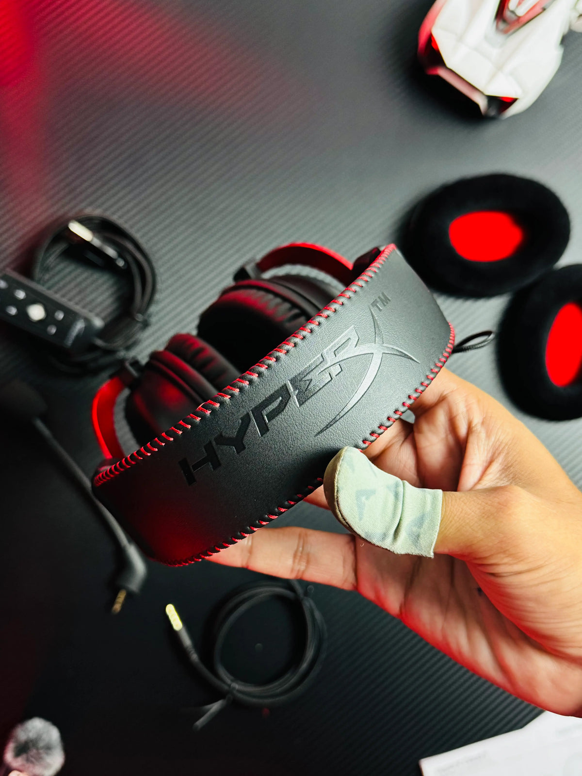 Picture of HyperX Cloud II Wired Gaming Headset's Headband which has HyperX logo embossed on it - Picture by TechBabaStore.pk