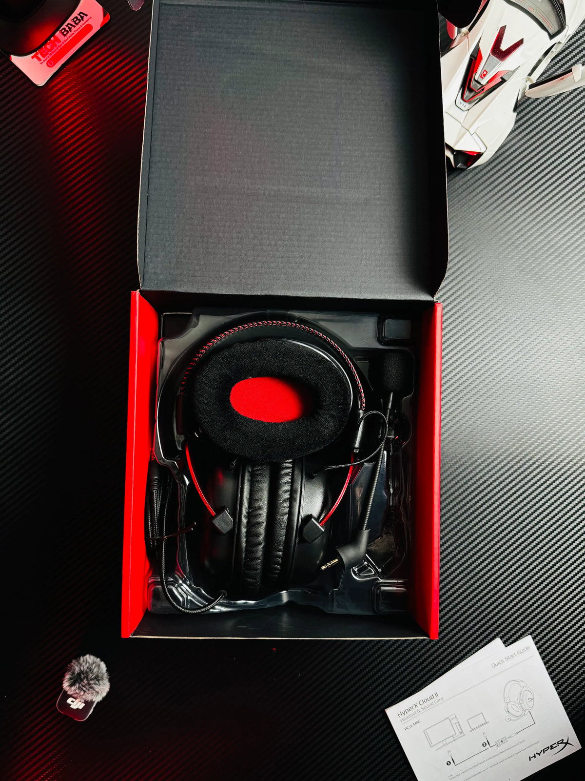 HyperX Cloud II Wired Gaming Headset - All elements placed in its box Picture - by TechBabaStore.pk