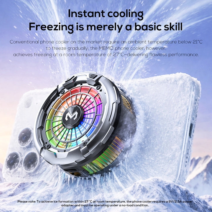 MEMO CX26 Ultra 30W Magnetic Semiconductor Radiator High Powder Phone Cooler with Temperature Display for PUBG Mobile Gamer Position 2