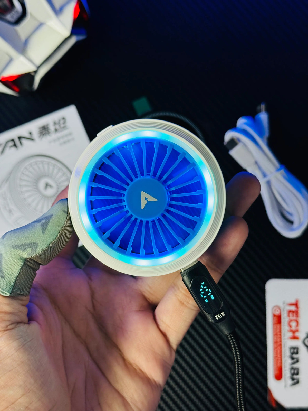 Piva Titan T30 Mobile Cooling Fan — 40W+ Power, Smart Temp Control, App Support, RGB | Best Piva Cooling Fan