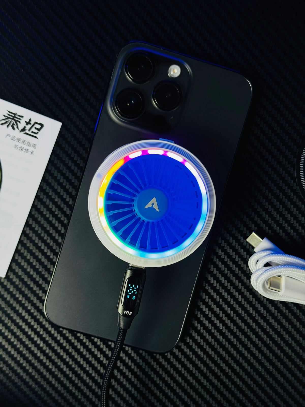 Piva Titan T30 Mobile Cooling Fan — 40W+ Power, Smart Temp Control, App Support, RGB | Best Piva Cooling Fan