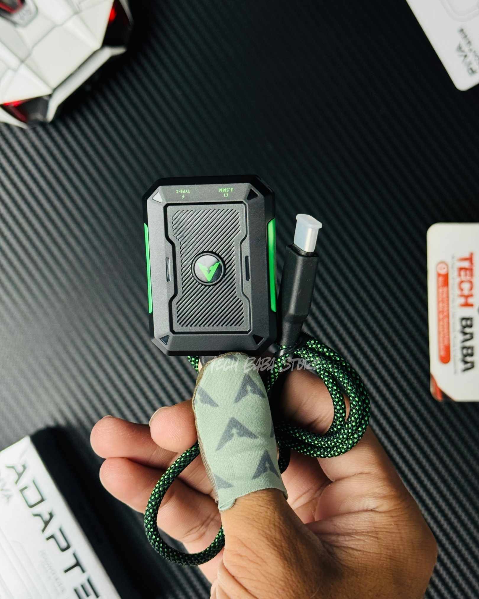 Piva Gs2 Type C Splitter held in hand, featuring a close up new look, Tech Baba Store
