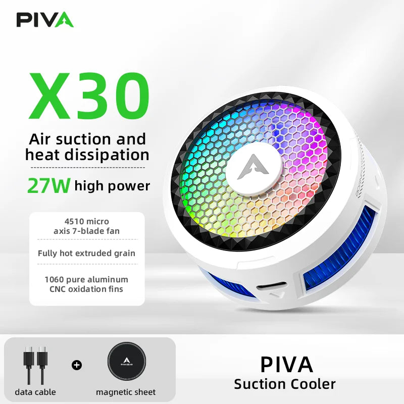 Piva X30 Magnetic Mobile Radiator For Gaming Phone iPad Cooler (4 Fan Speed) Position 6 .picture by TechBabaStore.pk