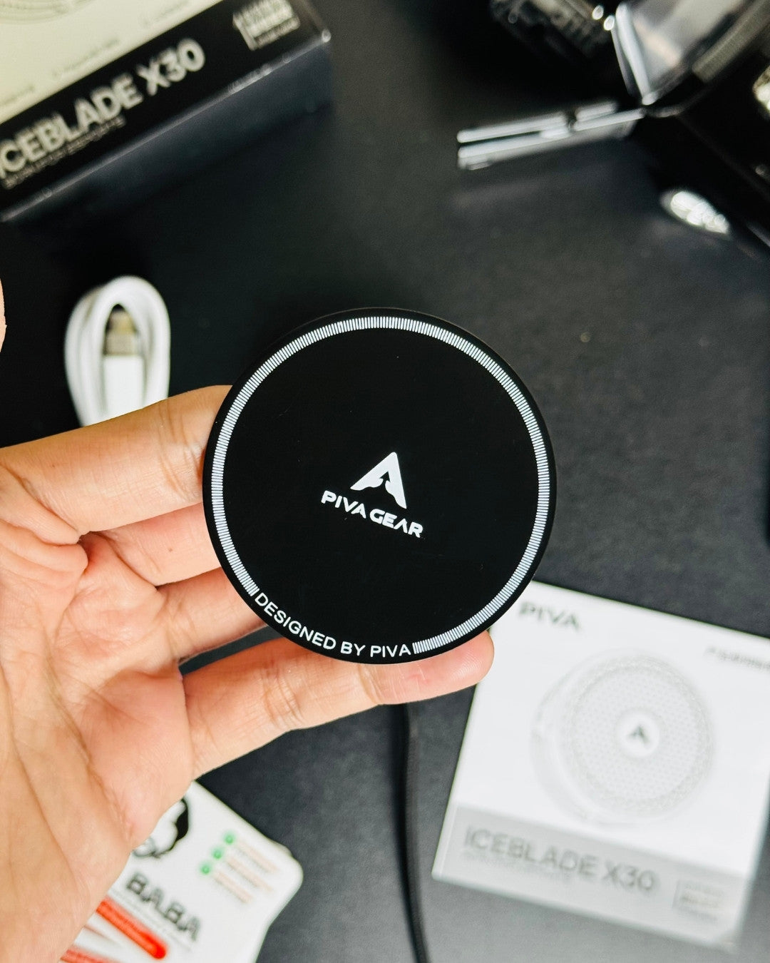 showing a close up view of fan plate and piva label. picture by techbabastore.pk 
