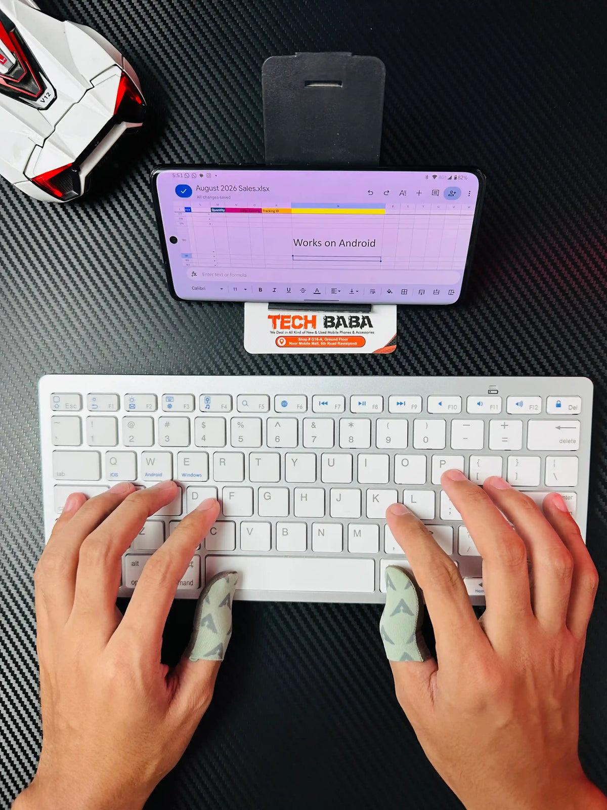 a typing on BKC001 Bluetooth Keyboard Price in Pakistan | TechBaba Store
(56 characters) which has connected on android