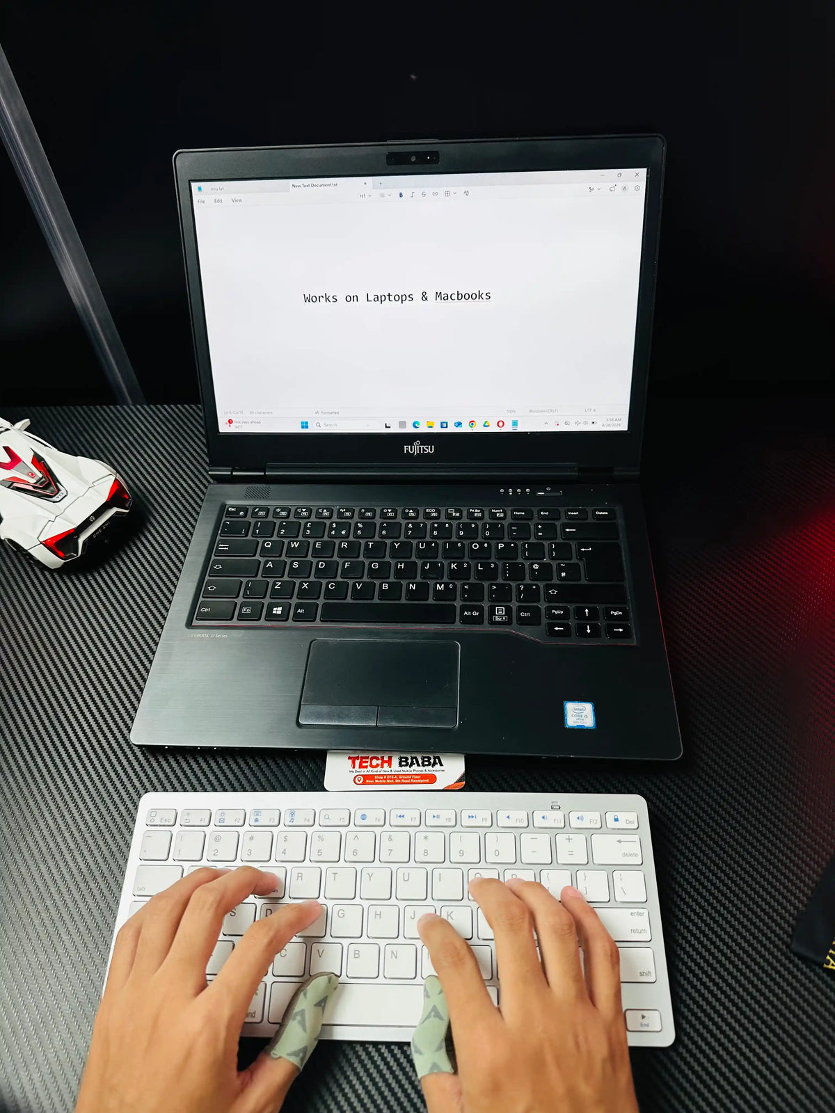 a typing on BKC001 Bluetooth Keyboard Price in Pakistan | TechBaba Store
(56 characters)which has connected on laptop