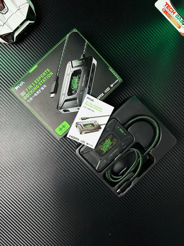 showing title image of Piva DS7 7-in-1 Gaming Splitter — Ethernet, 100W PD, 4K HDMI for PUBG Mobile.picture by  TechbabaStore.pk